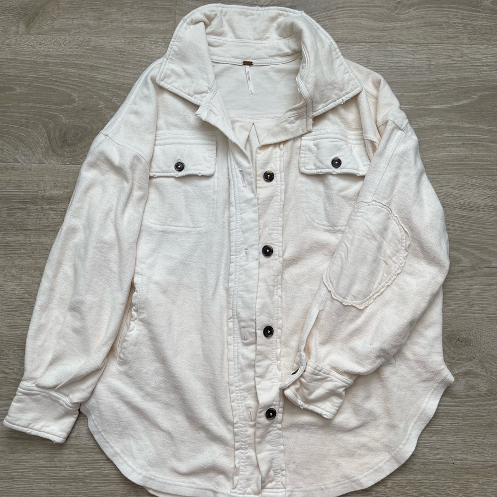 Free People oversized Shirt Jacket ivory